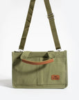 Pembe Potin 3 Bölmeli Fermuarlı Canvas Kadın Omuz Çantası BAG4293-24TBag - 483054387512