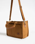 Pembe Potin 3 Bölmeli Fermuarlı Canvas Kadın Omuz Çantası BAG4293-24TBag - Taba / Standart - 483054387512