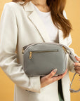 Pembe Potin Ayarlanabilir Askılı Çok Bölmeli Kroko Desen Kadın Omuz Çantası BAG5024-24 - Gri / Standart - 483054387512
