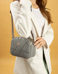 Pembe Potin Ayarlanabilir Askılı Çok Bölmeli Kroko Desen Kadın Omuz Çantası BAG5024-24 - 483054387512