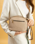 Pembe Potin Ayarlanabilir Askılı Çok Bölmeli Kroko Desen Kadın Omuz Çantası BAG5024-24 - Vizon / Standart - 483054387512