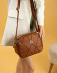 Pembe Potin Ayarlanabilir Askılı Çok Bölmeli Kroko Desen Kadın Omuz Çantası BAG5024-24 - 483054387512