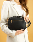 Pembe Potin Ayarlanabilir Askılı Çok Bölmeli Kroko Desen Kadın Omuz Çantası BAG5024-24 - Siyah / Standart - 483054387512