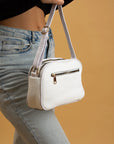 Pembe Potin Ayarlanabilir Askılı Çok Bölmeli Kroko Desen Kadın Omuz Çantası BAG5024-24 - Beyaz / Standart - 483054387512