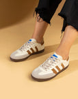 Pembe Potin Bağcıklı Comfort Taban 3 Şeritli Kadın Sneaker 001-1009-24BejKahve - 483054747960