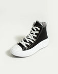Pembe Potin Bağcıklı Kalın Taban Bilekte Keten Kadın Sneaker 57-103-23Fhn - Siyah / 36 - 483054747960