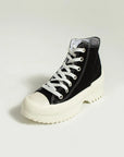 Pembe Potin Bağcıklı Kalın Taban Bilekte Keten Kadın Sneaker 57-102-23 - Siyah / 36 - 483054747960