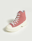 Pembe Potin Bağcıklı Kalın Taban Bilekte Keten Kadın Sneaker 57-102-23 - Pembe / 36 - 483054747960