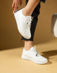 Pembe Potin Bağcıklı Rahat Taban Kadın Sneaker 59-685-25 - Beyaz / 36 - 483054747960