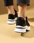 Pembe Potin Bağcıklı Rahat Taban Kadın Sneakers 36-873-25 - 483054747960