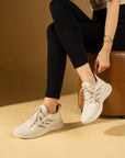 Pembe Potin Bağcıklı Triko Rahat Taban Kadın Sneakers 001-0022-24Z - 483054747960