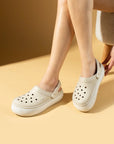 Pembe Potin Beyaz Şeritli Yüksek Taban Comfort Eva Kadın Sandalet 011-812-25 - Bej / 36 - 483054682424