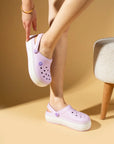Pembe Potin Beyaz Şeritli Yüksek Taban Comfort Eva Kadın Sandalet 011-812-25 - Lila / 36 - 483054682424