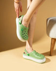 Pembe Potin Beyaz Şeritli Yüksek Taban Comfort Eva Kadın Sandalet 011-812-25 - Yeşil / 36 - 483054682424