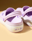 Pembe Potin Beyaz Şeritli Yüksek Taban Comfort Eva Kadın Sandalet 011-812-25 - 483054682424