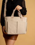 Pembe Potin Büyük Boy Çok Bölmeli Kadın Omuz Çantası BAG4298 - 483054387512