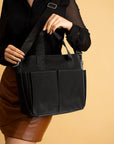 Pembe Potin Büyük Boy Çok Bölmeli Kadın Omuz Çantası BAG4298 - 483054387512