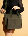 Pembe Potin Büyük Boy Çok Bölmeli Kadın Omuz Çantası BAG4298 - 483054387512