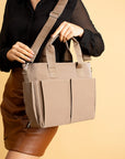 Pembe Potin Büyük Boy Çok Bölmeli Kadın Omuz Çantası BAG4298 - 483054387512