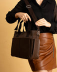 Pembe Potin Büyük Boy Çok Bölmeli Kadın Omuz Çantası BAG4298 - 483054387512