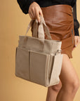 Pembe Potin Büyük Boy Çok Bölmeli Kadın Omuz Çantası BAG4298 - 483054387512