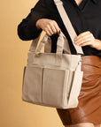 Pembe Potin Büyük Boy Çok Bölmeli Kadın Omuz Çantası BAG4298 - Bej / Standart - 483054387512