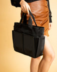 Pembe Potin Büyük Boy Çok Bölmeli Kadın Omuz Çantası BAG4298 - Siyah / Standart - 483054387512