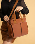 Pembe Potin Büyük Boy Çok Bölmeli Kadın Omuz Çantası BAG4298 - Taba / Standart - 483054387512