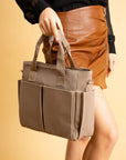 Pembe Potin Büyük Boy Çok Bölmeli Kadın Omuz Çantası BAG4298 - Vizon / Standart - 483054387512