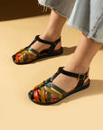 Pembe Potin Comfort Taban Tokalı Kadın Sandalet 51-825-24Yeşil - Siyah / 36 - 483054682424