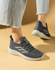 Pembe Potin Esnek Taban Bağcıklı Rahat Kalıp Kadın Sneaker 001-22-25 - 483054747960