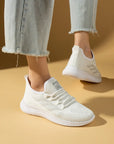 Pembe Potin Esnek Taban Bağcıklı Rahat Kalıp Kadın Sneaker 001-22-25 - 483054747960