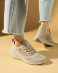 Pembe Potin Esnek Taban Bağcıklı Rahat Kalıp Kadın Sneaker 001-22-25 - 483054747960