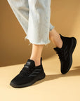 Pembe Potin Esnek Taban Bağcıklı Rahat Kalıp Kadın Sneaker 001-22-25 - 483054747960