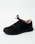 Pembe Potin Fileli Bağcıklı Comfort Taban Kadın Sneaker A1971-20SiyahSiyah - 483054289208