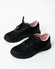 Pembe Potin Fileli Bağcıklı Comfort Taban Kadın Sneaker A1971-20SiyahSiyah - 483054289208