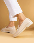 Pembe Potin Gold Zincir Detaylı Rahat Kalıp Kadın Loafer Ayakkabı 001-5001-24 - 483054584120