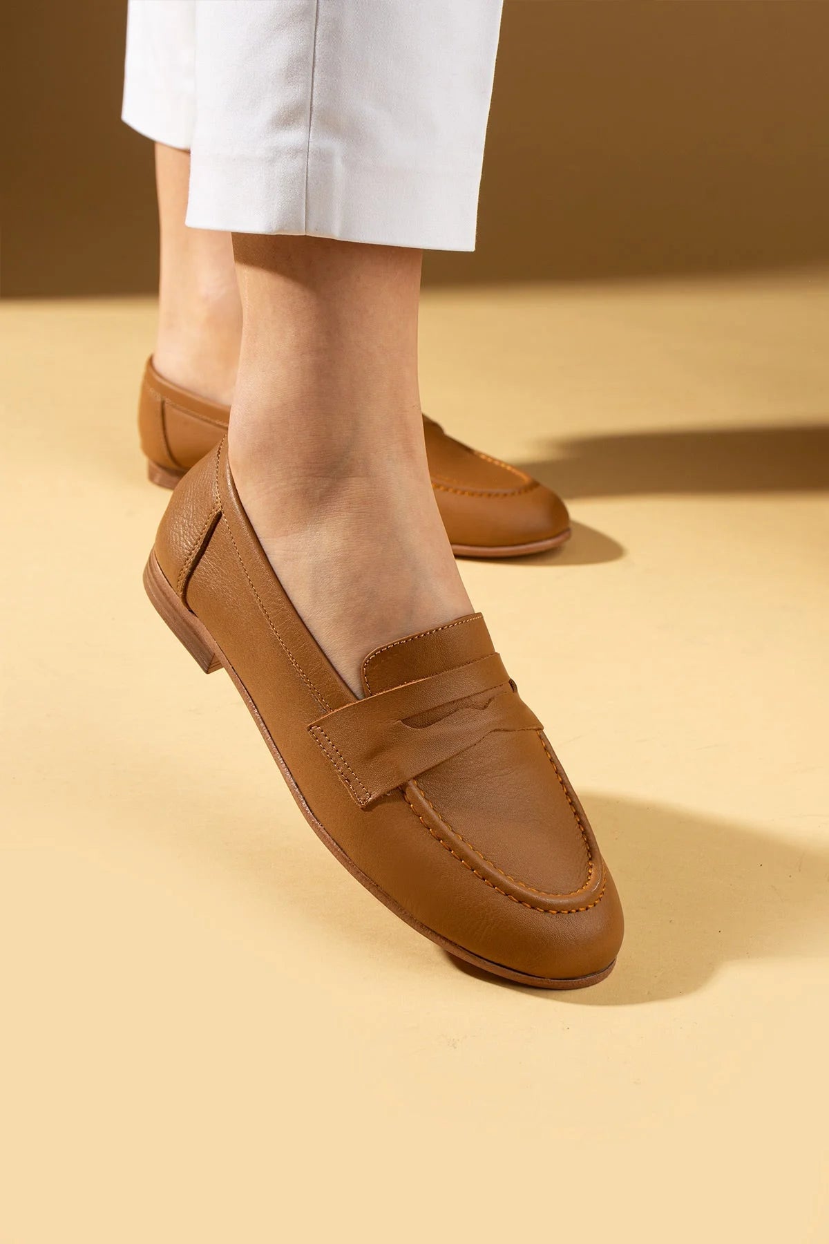 Pembe Potin Hakiki Deri Rahat Kalıp Kadın Babet 017-078-25 - 483054354744