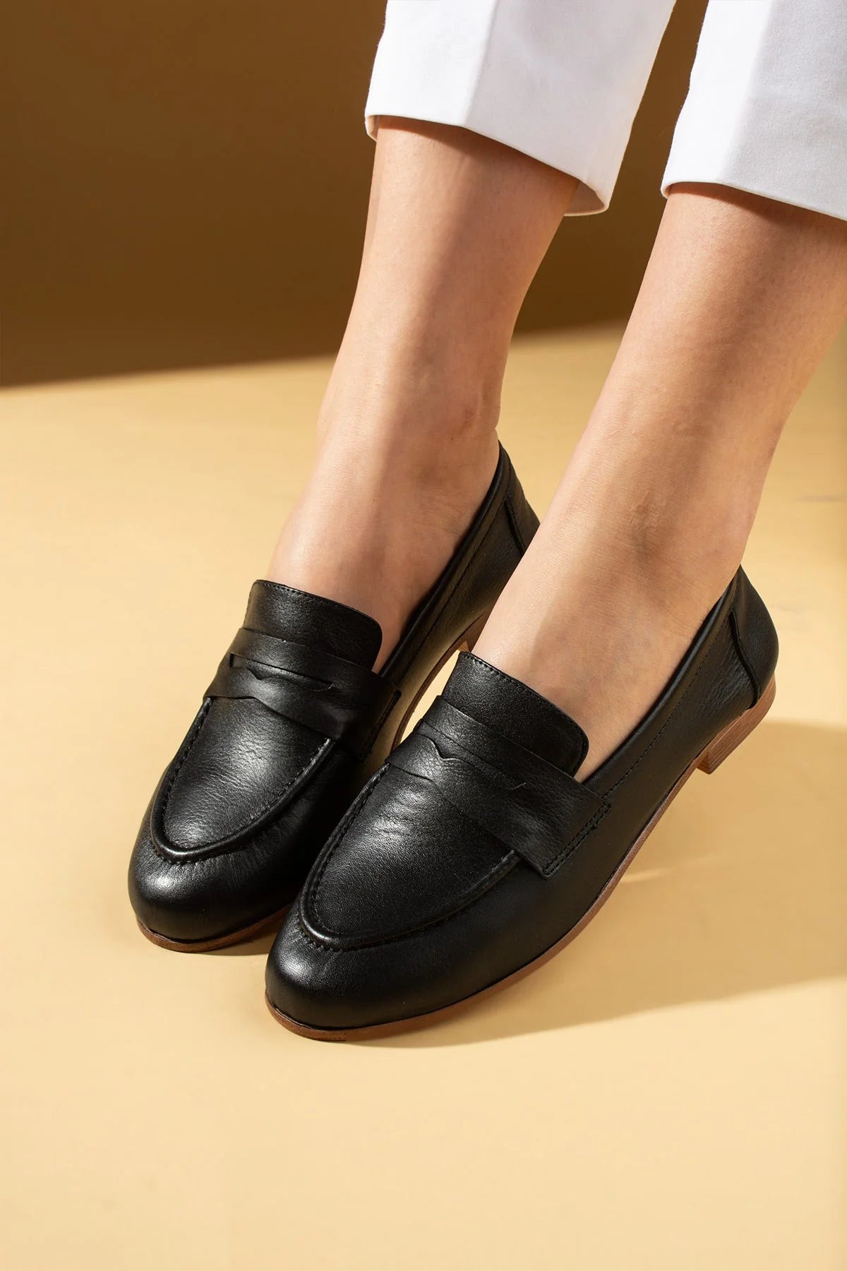 Pembe Potin Hakiki Deri Rahat Kalıp Kadın Babet 017-078-25 - 483054354744