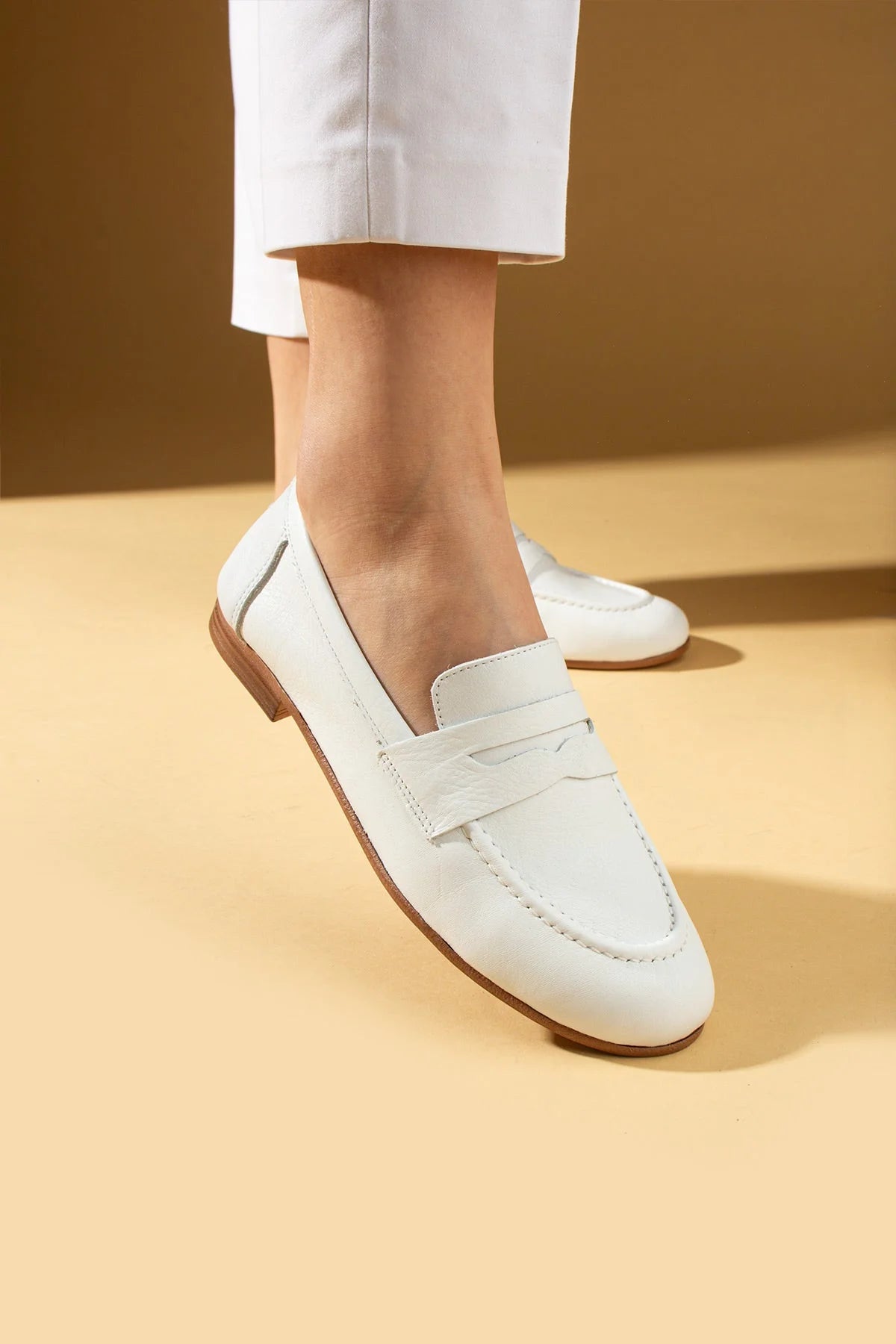 Pembe Potin Hakiki Deri Rahat Kalıp Kadın Babet 017-078-25 - 483054354744