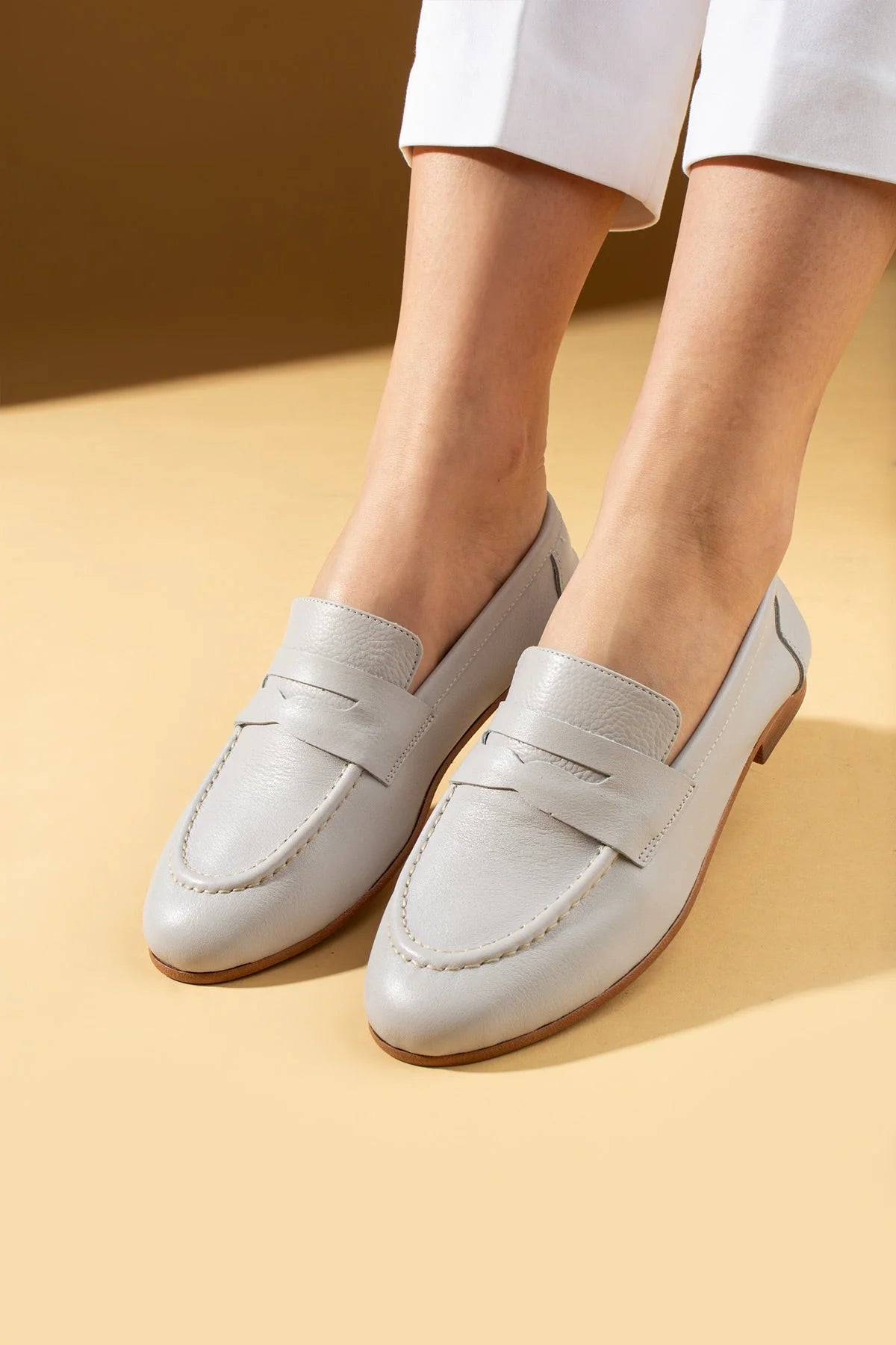 Pembe Potin Hakiki Deri Rahat Kalıp Kadın Babet 017-078-25 - 483054354744