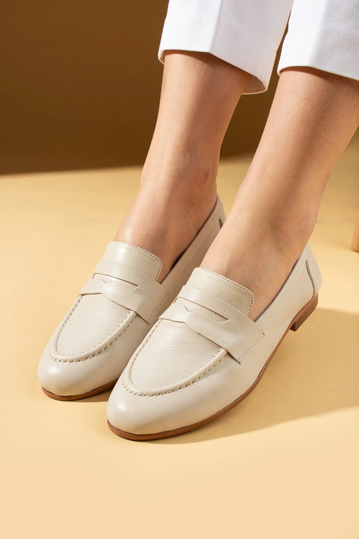 Pembe Potin Hakiki Deri Rahat Kalıp Kadın Babet 017-078-25 - 483054354744