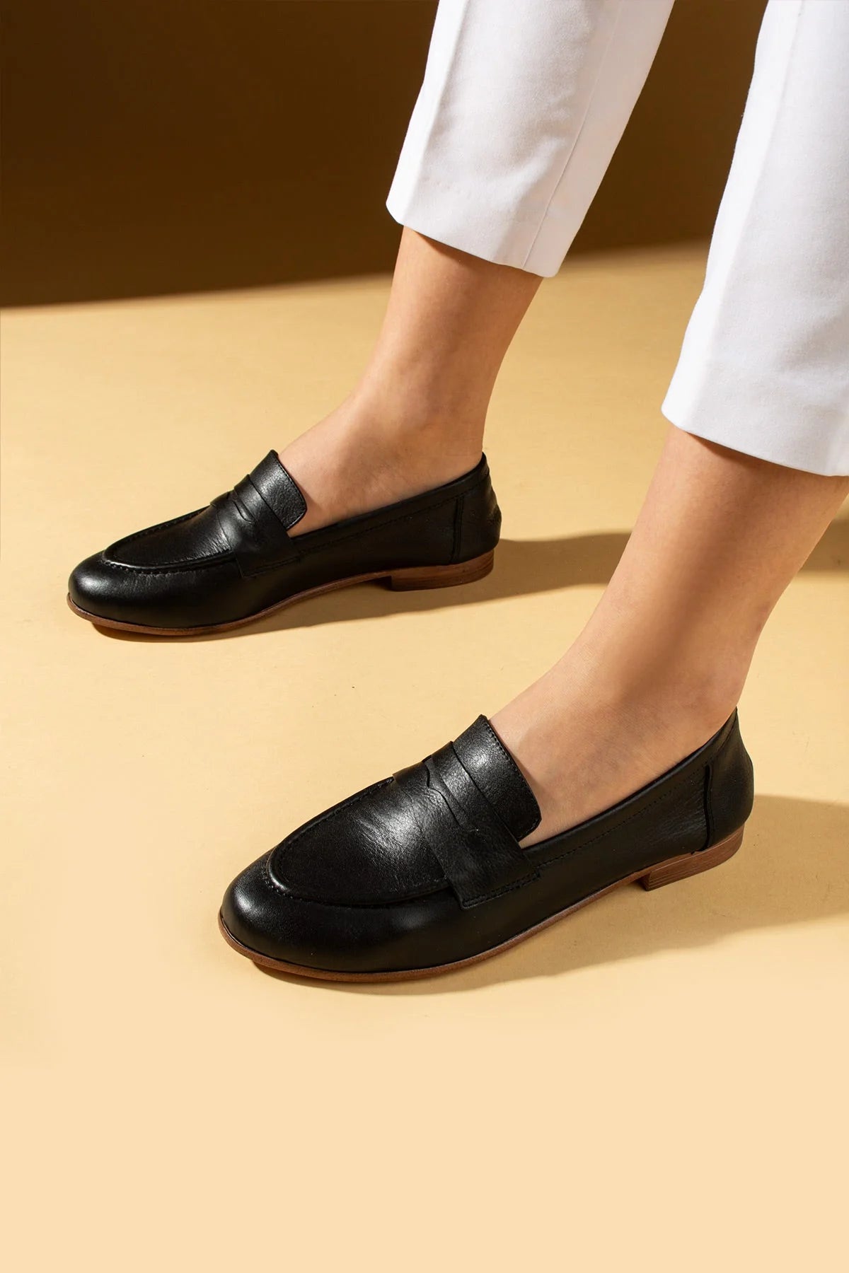 Pembe Potin Hakiki Deri Rahat Kalıp Kadın Babet 017-078-25 - 483054354744