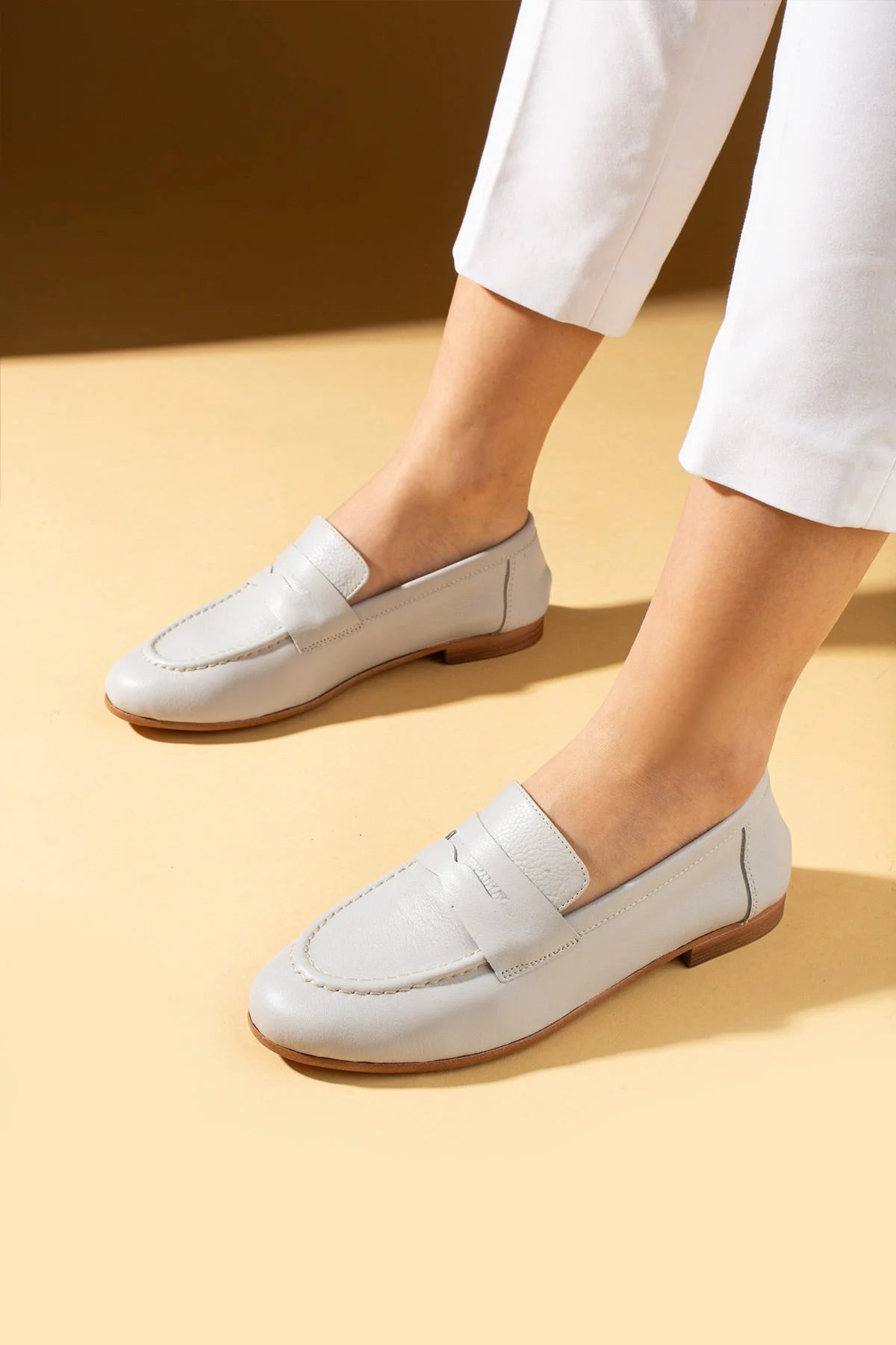 Pembe Potin Hakiki Deri Rahat Kalıp Kadın Babet 017-078-25 - 483054354744