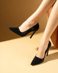Pembe Potin İnce Uzun Topuklu Kadın Stiletto 71-53-24Yılan - 483054813496