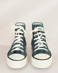 Pembe Potin Kalın Taban Bilekte Keten Kadın Sneaker 10-8888-22 - 483054747960