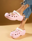 Pembe Potin Kalın Taban Tokalı Comfort Eva Kadın Sandalet DNZ602-24 - Pembe / 36 - 483054682424
