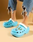 Pembe Potin Kalın Taban Tokalı Comfort Eva Kadın Sandalet DNZ602-24 - 483054682424