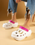 Pembe Potin Kalın Taban Tokalı Comfort Eva Kadın Sandalet DNZ602-24 - 483054682424