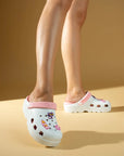 Pembe Potin Kedi Maskotlu Rahat Taban Eva Kadın Sandalet 001-0222-23 - Beyaz / 36 - 483054682424